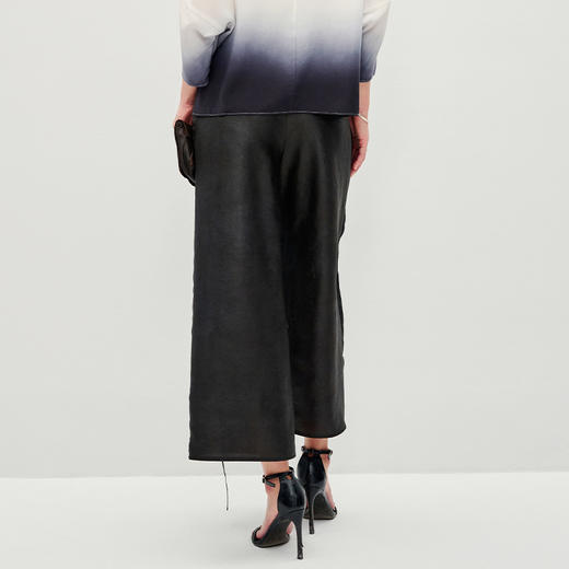 TANGY Collection/天意精品2023春季创意设计女士莨绸香云纱休闲百搭阔腿裤裙裤 商品图2