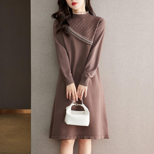 中长款厚款针织打底裙，宽松遮肚洋气内搭连衣裙CC-56-6852 商品图5