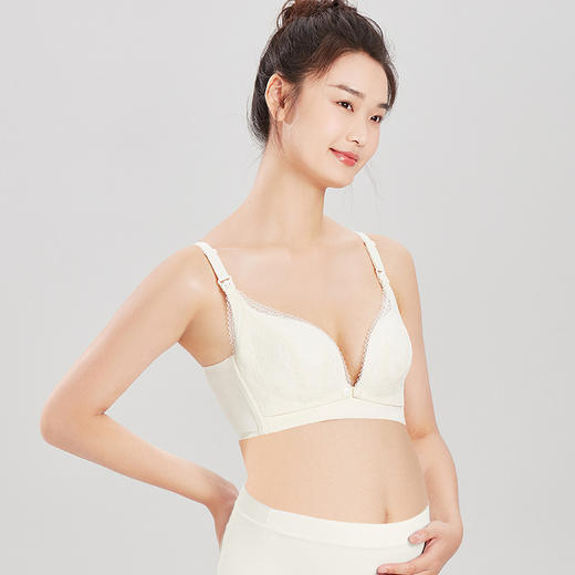都市丽人快乐妈咪内衣BC薄3/4杯蕾丝文胸三排无钢圈YB32L2 商品图0