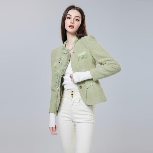 BeQueenStory【碧萝春景】重工立体花朵修身花呢外套 商品图3