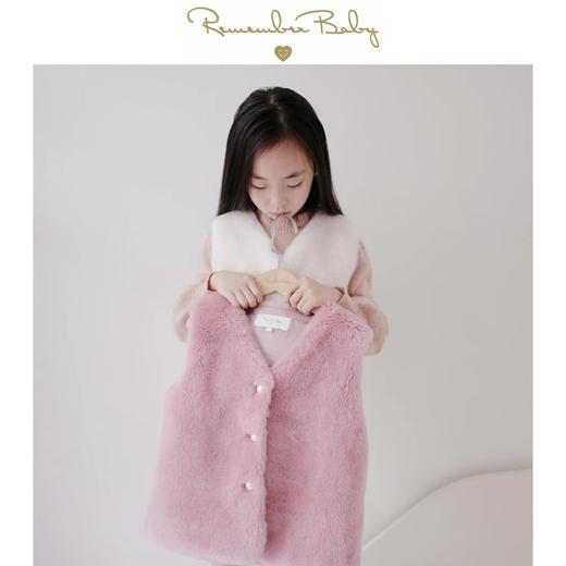 现货 / CUDDLE | 亲子款 意大利进口面料制 100%羊毛 皮草背心 芭蕾粉 / 月光白 商品图0