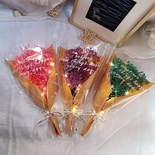 520七夕情人节永生满天星干花束仿真花成品礼品 snn07 商品图1