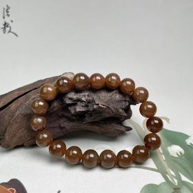 和田玉圆珠单圈-深色红糖尺寸9+