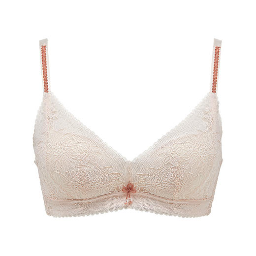 都市丽人自然舒适常规内衣A杯中厚3/4杯蕾丝文胸三排树脂胶圈LB31A3 商品图3