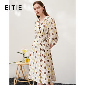 EITIE爱特爱春季新款印花时尚气质A字裙连衣裙6907617