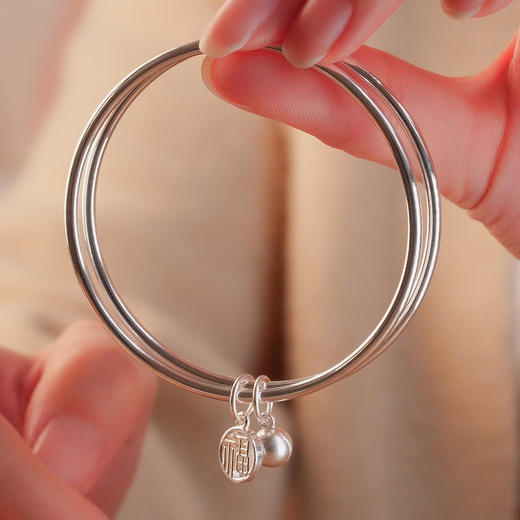 Winy9999足银福菱手镯送女友闺蜜节日生日礼物 商品图7