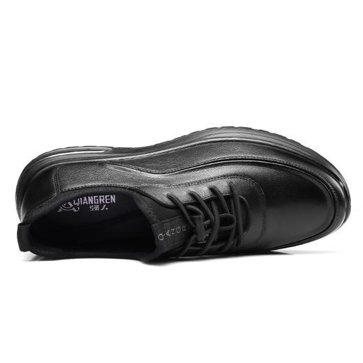 强人3515男鞋休闲皮鞋透气运动跑步鞋2023春季新款旅游鞋黑色 商品图11