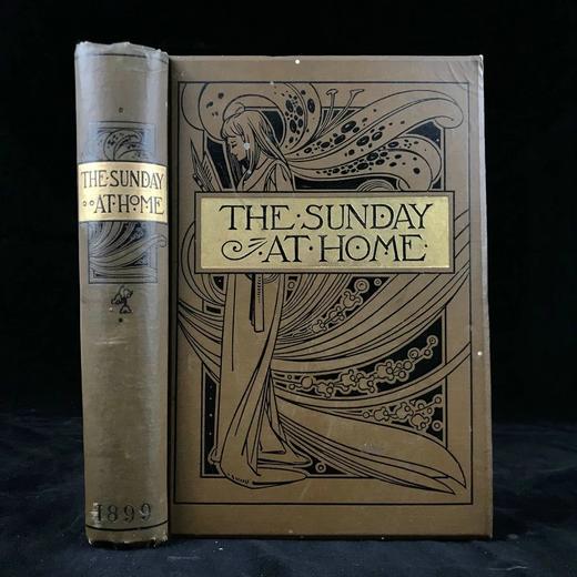 1899年 居家礼拜日杂志 数百幅插图（含多幅彩色） 漆布精装16开 商品图0