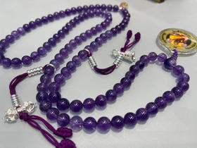 【纯银紫水晶佛珠】搭配限定版法王如意宝佛牌