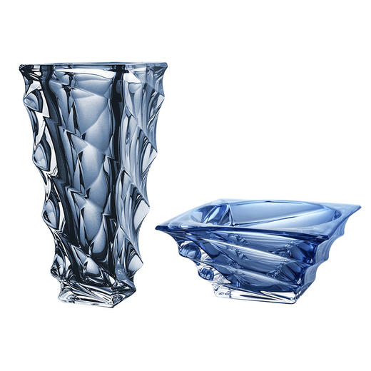 【清仓特惠5折】捷克进口/BOHEMIA波西米亚 卡萨布兰卡宝石系列彩色水晶玻璃花瓶 北欧简约客厅摆件透明大轻奢 商品图6