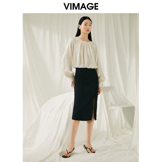 VIMAGE纬漫纪春季新款设计感小众修身气质小上衣V1913509 商品图1