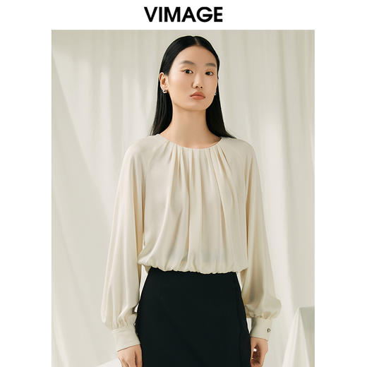 VIMAGE纬漫纪春季新款设计感小众修身气质小上衣V1913509 商品图3