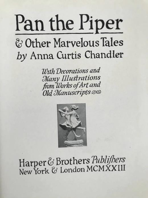 1923年 安娜·钱斯勒《吹笛手潘与其他故事》 约百幅插图 漆布精装18开 商品图2