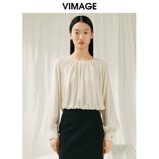 VIMAGE纬漫纪春季新款设计感小众修身气质小上衣V1913509 商品图0