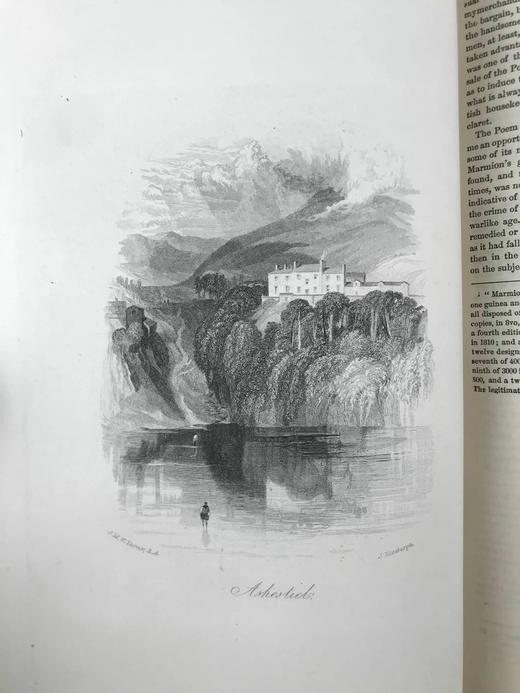 1866年 司各特诗集 约20幅透纳版画插图 真皮精装16开 商品图13