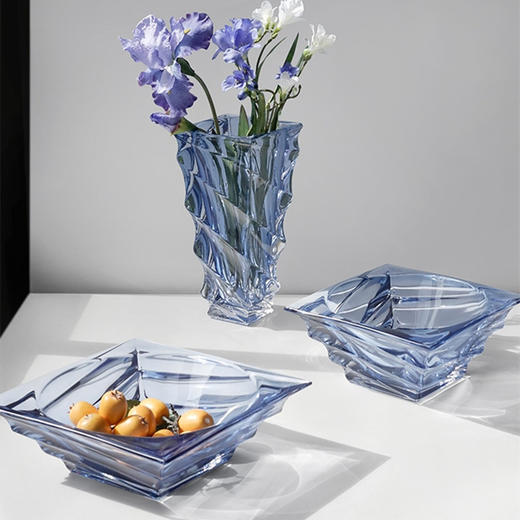 【清仓特惠5折】捷克进口/BOHEMIA波西米亚 卡萨布兰卡宝石系列彩色水晶玻璃花瓶 北欧简约客厅摆件透明大轻奢 商品图0