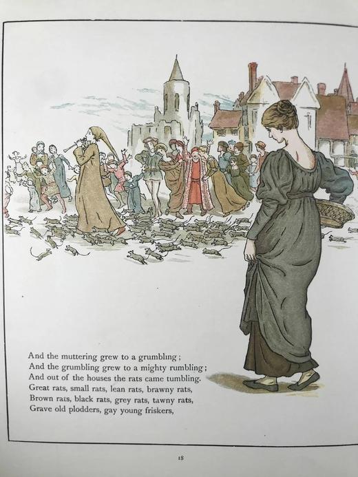 约20世纪早期 哈梅林的吹笛人 凯特·格林纳威约50幅彩色插图 精装16开 商品图13