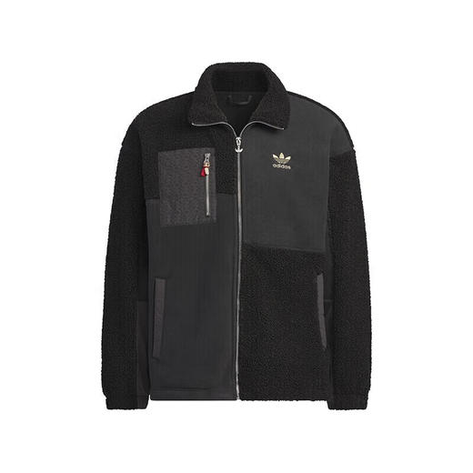 阿迪达斯 （adidas）三叶草抓绒衣新年款男春季户外保暖夹克仿羊羔绒运动外套HY7285 商品图5