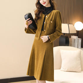 小香风套装感名媛气质修身显瘦短款外套+半身裙2件套HR-WX23029