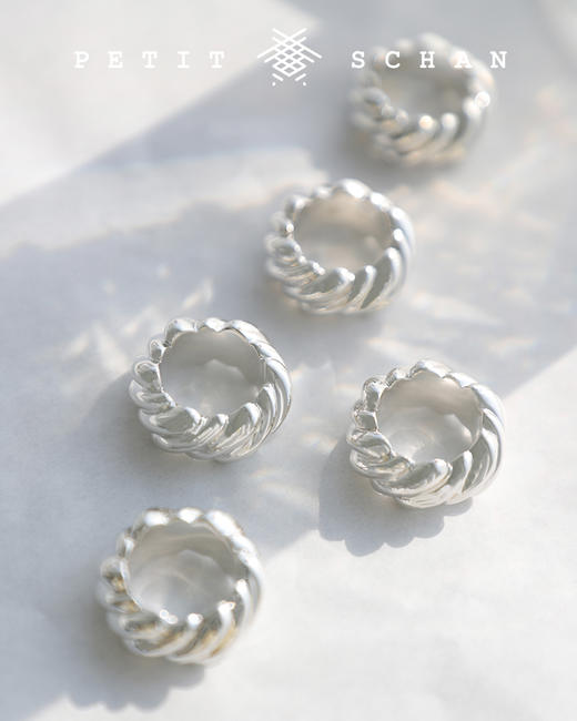 PETIT SCHAN小闪 JEW#008 romantic ring 浪漫之环  925纯银重工高克重法式扭花戒指 商品图7