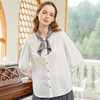 famecoco范可儿撞色飘带领衬衫女春季设计感时尚别致上衣FAB1BH008 商品缩略图3