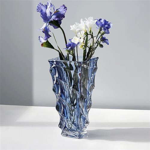 【清仓特惠5折】捷克进口/BOHEMIA波西米亚 卡萨布兰卡宝石系列彩色水晶玻璃花瓶 北欧简约客厅摆件透明大轻奢 商品图1