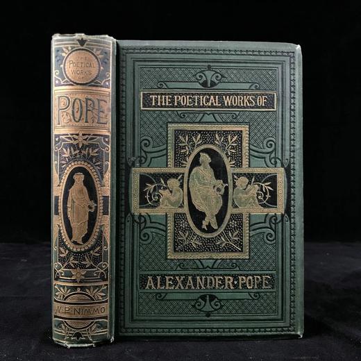 1878年 蒲柏诗集 约10余幅版画插图 漆布精装32开 商品图0