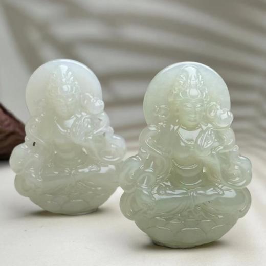 和田玉吊坠-晴水飘带观音 商品图0