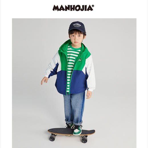 漫画家潮童装儿童套装春季活力撞色运动外套男童 商品图0