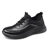 强人3515男鞋休闲皮鞋透气运动跑步鞋2023春季新款旅游鞋黑色 商品缩略图8