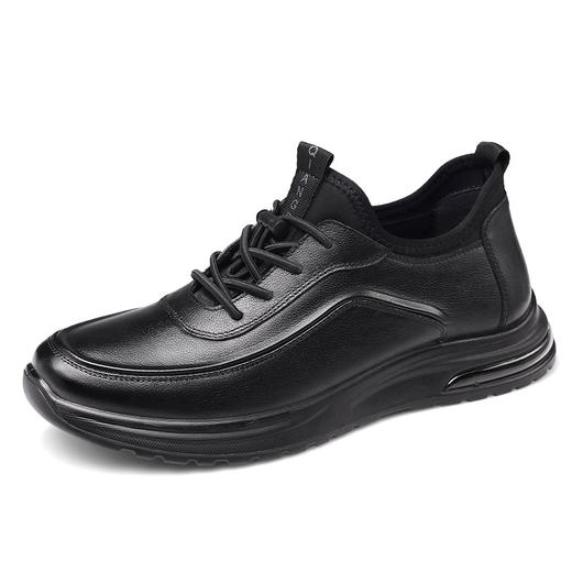 强人3515男鞋休闲皮鞋透气运动跑步鞋2023春季新款旅游鞋黑色 商品图8