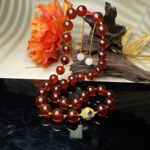 18k琥珀项链-血珀圆珠 商品图0