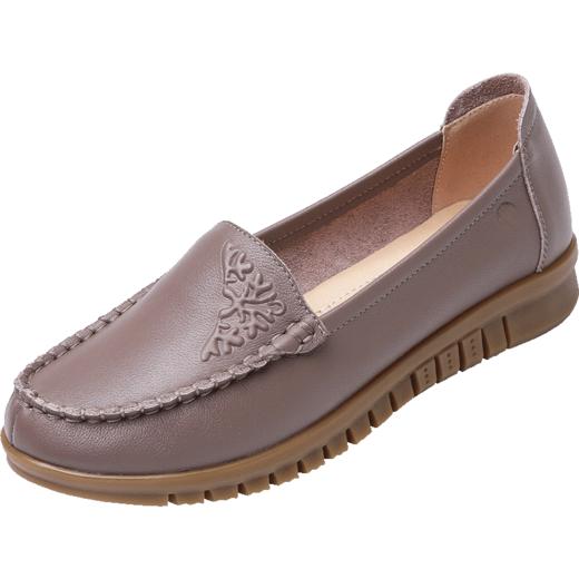 信诺真皮舒适妈妈鞋2023新款春季休闲皮鞋软底单鞋中老年奶奶皮鞋23C2537-22 商品图3