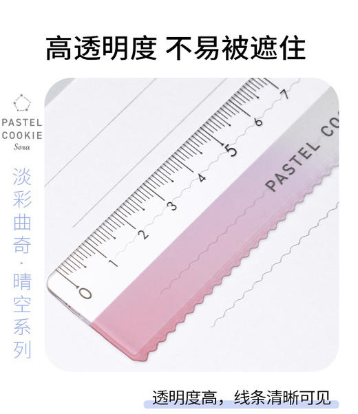 国誉淡彩曲奇·晴空波浪直尺/15CM/（颜色随机） 商品图2