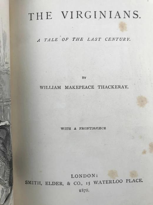 含藏书票！1878年 萨克雷《弗吉尼亚人》 1幅插图 真皮精装32开 商品图4