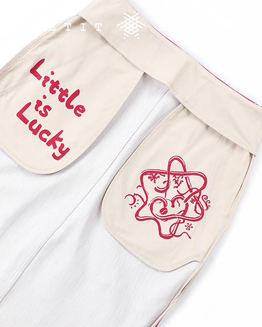 PETIT SCHAN小闪 CLO#180 rose 赤红色牛仔翻领外套/双开衩红色牛仔高腰半裙 商品图11