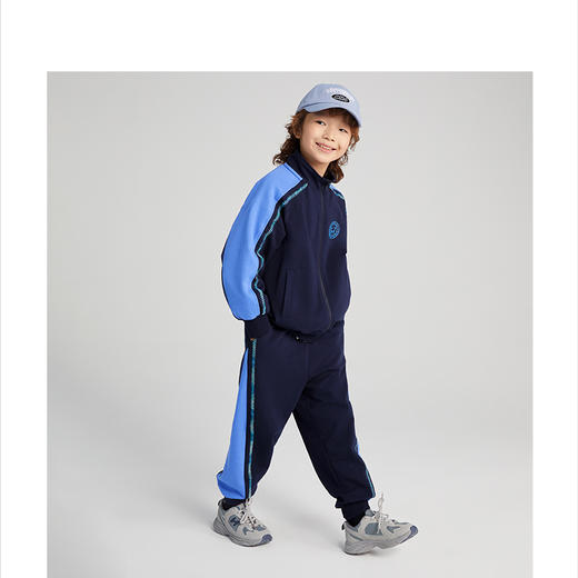 漫画家潮童装男童裤子2023春季新款时髦拼接撞色运动儿童束脚长裤 商品图4