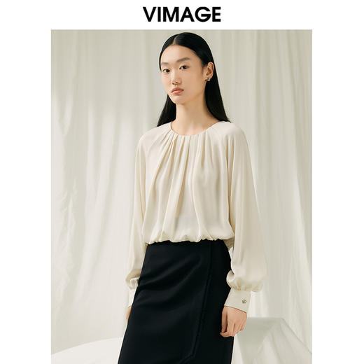 VIMAGE纬漫纪春季新款设计感小众修身气质小上衣V1913509 商品图2