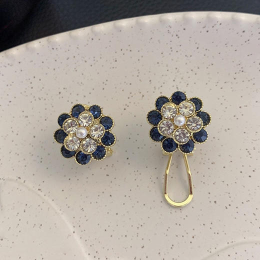 JU-A31611新款甜美银针轻奢水晶锆石耳环韩国时尚气质镶钻花朵耳扣耳饰 商品图2