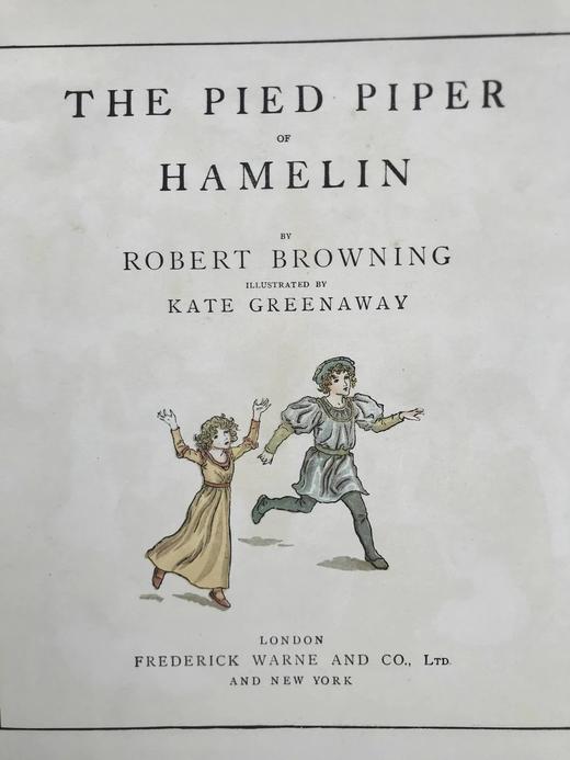 约20世纪早期 哈梅林的吹笛人 凯特·格林纳威约50幅彩色插图 精装16开 商品图3