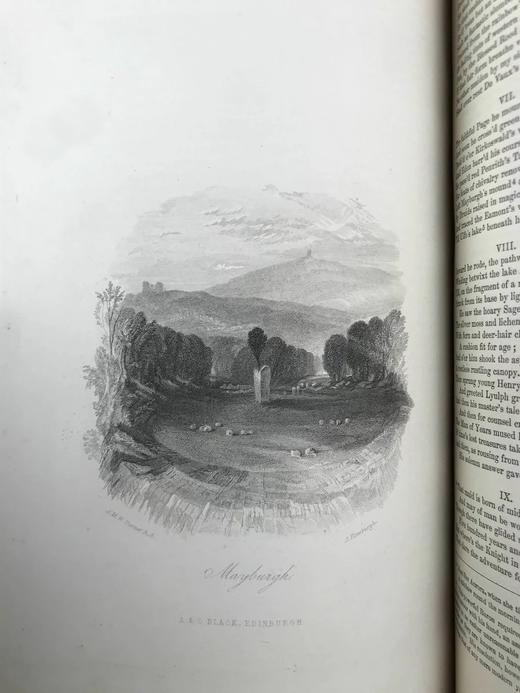 1866年 司各特诗集 约20幅透纳版画插图 真皮精装16开 商品图6