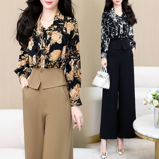 春装新款，印花拼接时尚韩版修身两件套HR-YLFS8817 商品图3