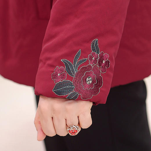 中老年人女装大码加绒，奶奶装立领绣花唐装厚TYWF-D062FEA211 商品图3