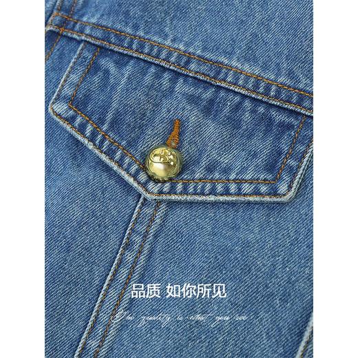 【限时秒杀】COCOBELLA复古水洗裸领牛仔外套女秋时尚九分袖短款上衣DN610 商品图4