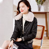 皮衣外套女，秋冬新款加绒加厚带毛领pu皮夹克短外套潮HR-CLYZ22135 商品缩略图5