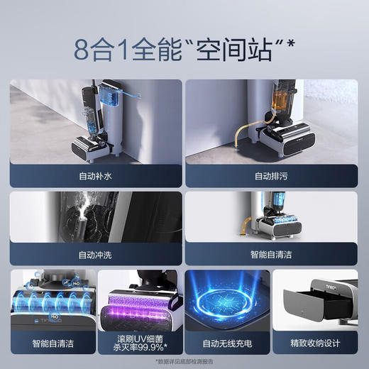 添可TINECO新品无线智能洗地机芙万空间站Station家用扫地机吸拖一体手持吸尘器 黑色 商品图7