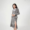 银色丝绒亮片修身针织开衫 商品缩略图2