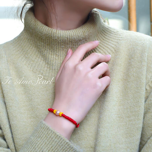 【小红绳】手工编织开运珍珠手链 商品图1