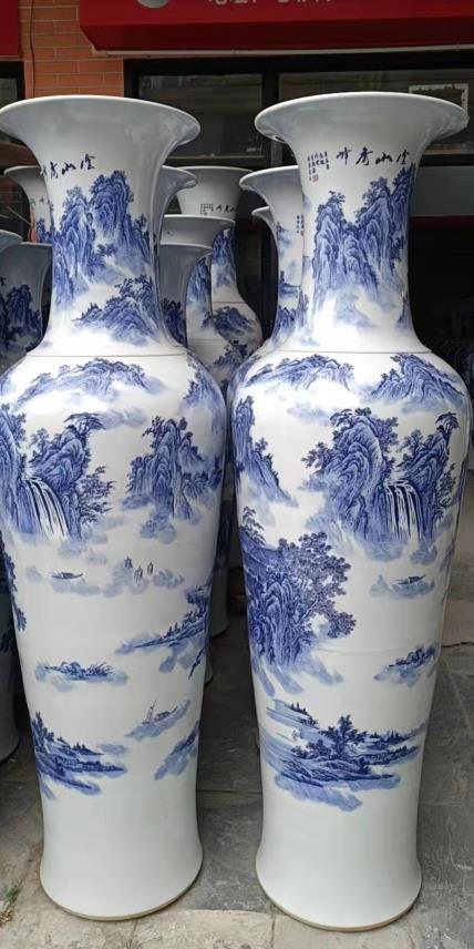 青花山水大花瓶 商品图0