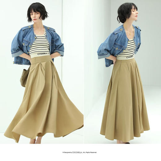 【限时秒杀】COCOBELLA复古水洗裸领牛仔外套女秋时尚九分袖短款上衣DN610 商品图2